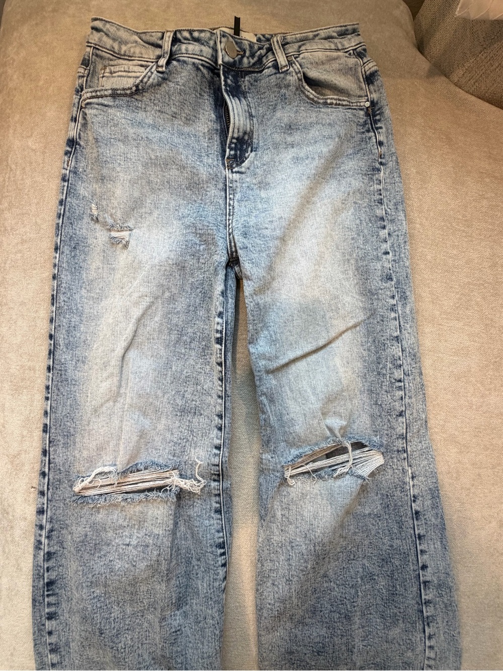 Classic High-Rise Light Wash Distressed Women’s Jeans